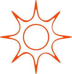 Sun icon illustration. Sun cartoon design element.