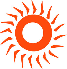 Sun icon illustration. Sun cartoon design element.