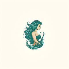 Beautiful Mermaid Logo, Design for Your Project, Ai Generative