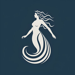 Beautiful Mermaid Logo, Design for Your Project, Ai Generative