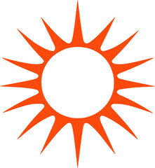 Sun icon illustration. Sun cartoon design element.
