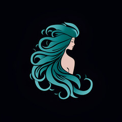 Beautiful Mermaid Logo, Design for Your Project, Ai Generative