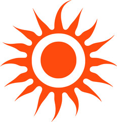 Sun icon illustration. Sun cartoon design element.