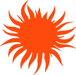 Sun icon illustration. Sun cartoon design element.
