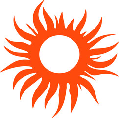 Sun icon illustration. Sun cartoon design element.