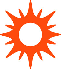 Sun icon illustration. Sun cartoon design element.