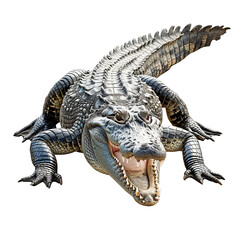 crocodile cutout , alligator,wild animal, isolated on white and transparent background