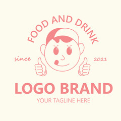 simple concept character food logo suitable for businesses and shops