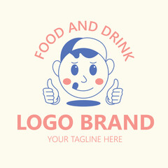simple concept character food logo suitable for businesses and shops