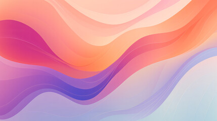 beautiful watercolor pattern in warm purple green and pink colors, in the style of wavy lines and organic shapes, minimalist backgrounds, light orange and azure, shaped canvas, 3