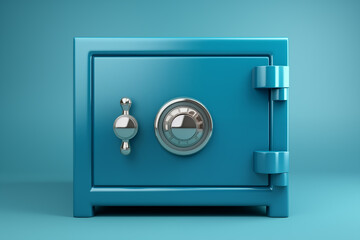 Secure Vault: Attractive 3D Render of Closed Metallic Safe Box. Generative ai