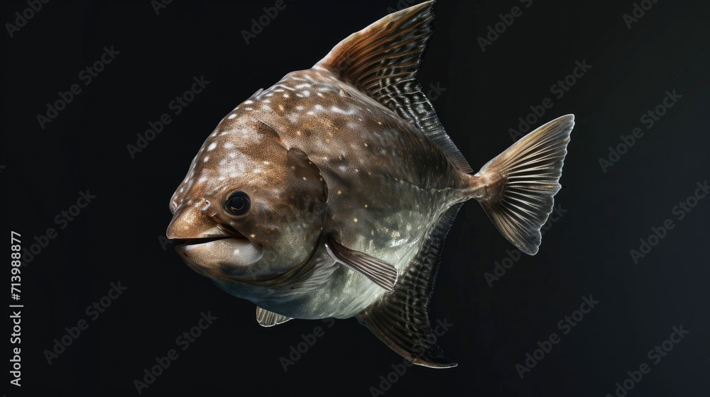 Wall mural Sunfish in the solid black background - Wall murals