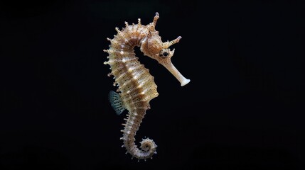 Seahorse in the solid black background