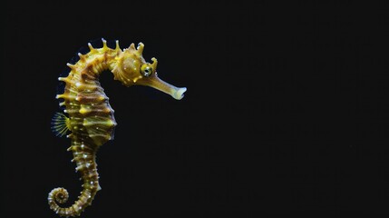 Seahorse in the solid black background