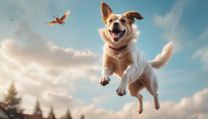 dog jumping in the air