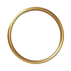 Antique luxury circle frame gold isolated, Generative AI