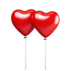 Red heart shaped balloons isolated on transparent background Remove png, Clipping Path, pen tool