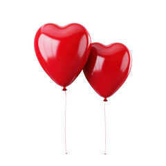 Red heart shaped balloons isolated on transparent background Remove png, Clipping Path, pen tool