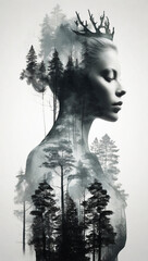 woman in the forest HD 8K wallpaper Stock Photographic Image