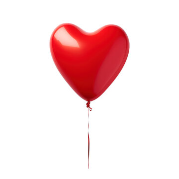 Red heart shaped balloons isolated on transparent background Remove png, Clipping Path, pen tool