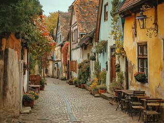 Obraz premium narrow street in old town