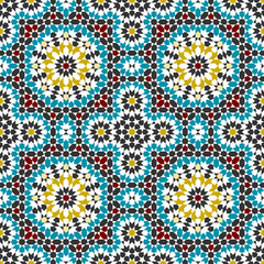 Seamless geometric pattern in arabic style Zellij