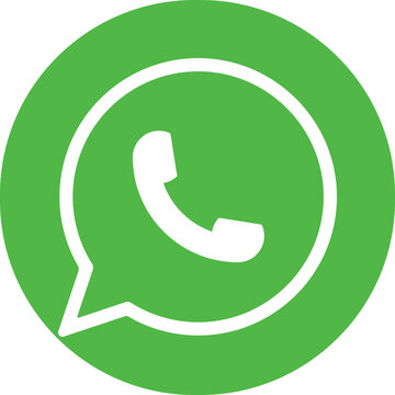 WhatsApp logo messenger icon. Realistic social media logotype. whats app button on transparent background.