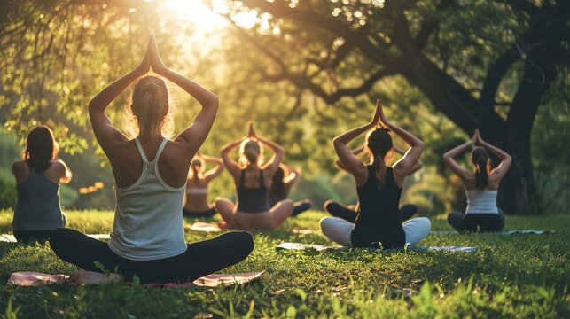 Outdoor Group Yoga Serenity group yoga session in the park