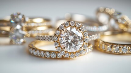 Marital Elegance: Fashionable Gold Diamond Ring