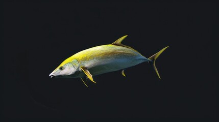 Yellowtail in the solid black background