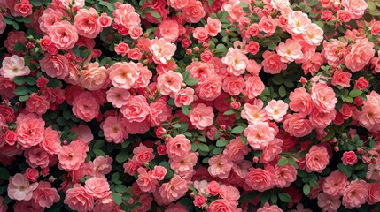 Pink Roses background for valentine theme. Top View, realistic and very detailed. Valentine Background.