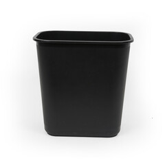 Plastic trash can isolated on white