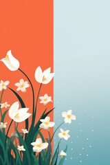 A warm-toned abstract design featuring an assortment of blossoming flowers