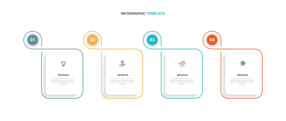 Design template infographic vector element with 4 step process or option suitable for web presentation and business information