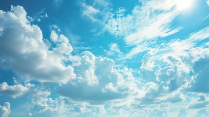 Fototapeta na wymiar Daylight Canvas: Soft Clouds on Blue