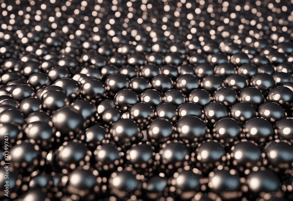 Aufkleber atom spheres array made of shiny metal spheres science and technology background grid of linked sphe