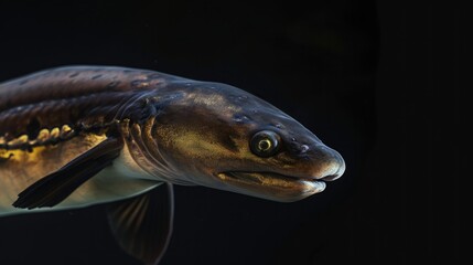 Fototapeta premium Electric Eel in the solid black background