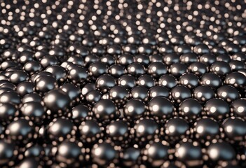 Atom Spheres Array made of shiny metal spheres Science and technology background Grid of linked sphe