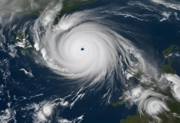Crédence de cuisine en verre imprimé Florence Hurricane Florence over Atlantics Satellite view Super typhoon over the ocean The eye of the hurrica