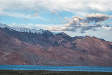 Tso Momriri, a high-altitude lake in the Himalayas, Ladakh, mountain lake, India