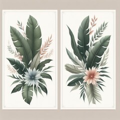 A invitation thank you floral frame background, Generative Ai