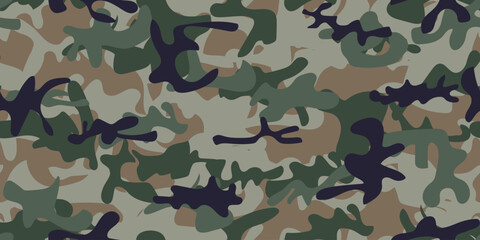 Fototapeta premium Camouflage Seamless Vector. Green Camo Print. Seamless Splash. Digital Khaki Camouflage. Beige Fabric Pattern. Abstract Camo Spot. Repeat Brown Texture. Army Urban Grunge. Hunter Woodland Camoflage.