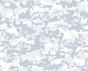 Modern Snow Texture. White Seamless Paint. Blue Hunter Pattern. Seamless Vector Camouflage. Abstract Camo Brush. Army White Grunge. Blue Camo Paint. Winter Camouflage. Repeat Woodland Background. - obrazy, fototapety, plakaty