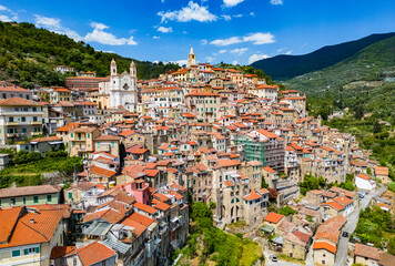 Obraz premium Aerial view of the village of Ceriana, Liguria, Italy