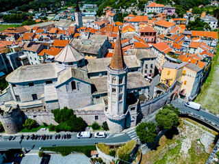 Naklejka premium Architecture of Finalborgo in Finale Ligure, Liguria, Italy
