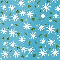 seamless pattern with flowers white