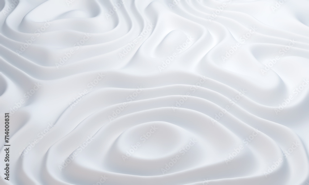 Poster white background. graceful wavy surface. white liquid oscillates. stylish backdrop for ads. wavy tex