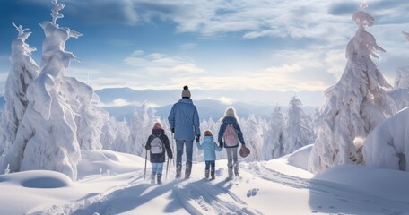 The Thrills of Winter Wonderland Adventures on Snow-Covered Slopes - obrazy, fototapety, plakaty