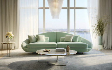 modern living room with sofa,generate ai	
