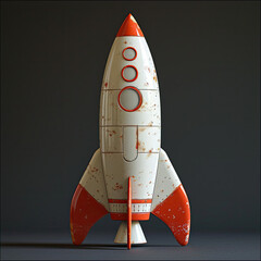 Independent Model Rocket: Blast Off in Red and White